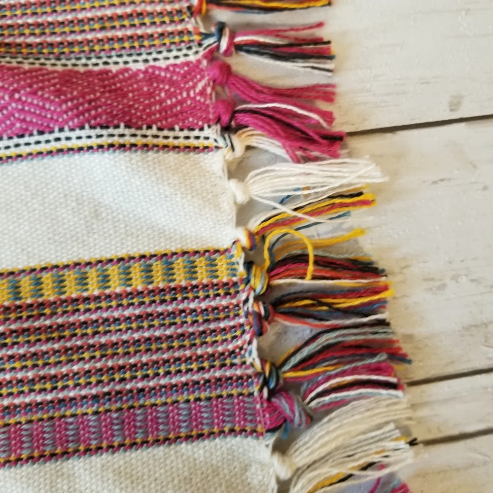 World Market Woven Multi Stripe Tassel Placemats Qty 4